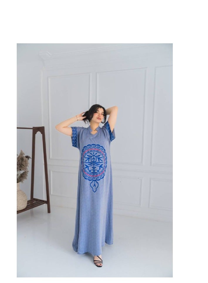 AFandina "A linen  robe with a unique design, elegance and quality in one piece A-352" - Image 1