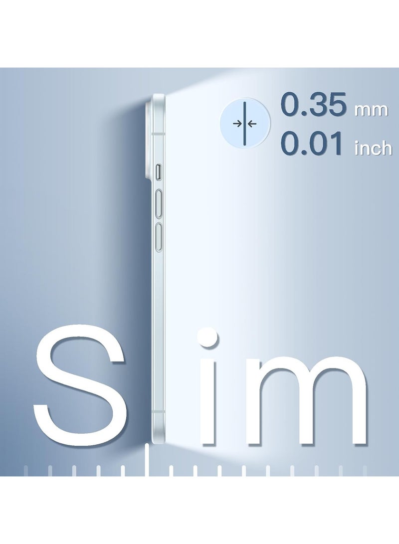 Ultra Slim (0.35mm Thin) Case for iPhone 15 6.1-Inch, Camera Lens Cover Full Protection, Lightweight Matte Finish PP Hard Minimalist Case, Support Wireless Charging (Frosted Clear) - Image 2