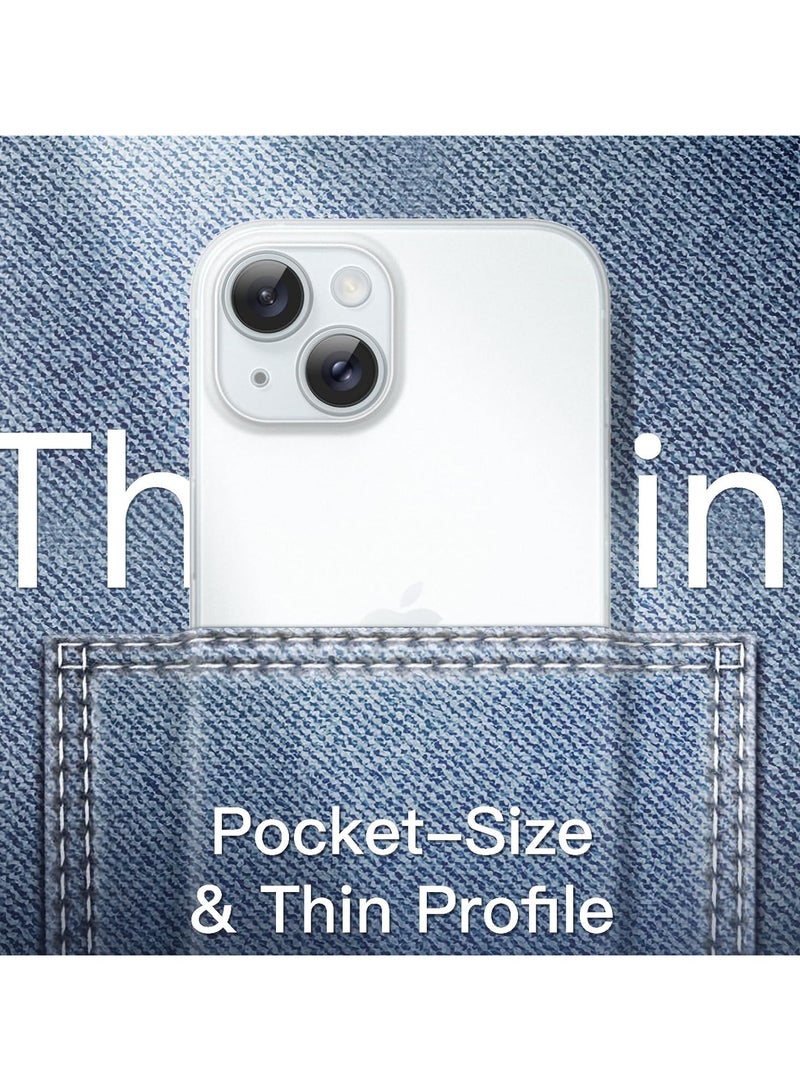 Ultra Slim (0.35mm Thin) Case for iPhone 15 6.1-Inch, Camera Lens Cover Full Protection, Lightweight Matte Finish PP Hard Minimalist Case, Support Wireless Charging (Frosted Clear) - Image 4