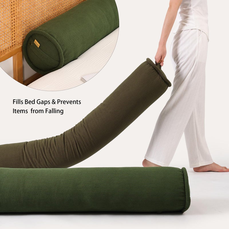 Ailuteie Body Pillow for Adults â€“ Corduroy Long Round Bolster Pillow for Bed, Cuddle Pillow with Full Support for Side Sleepers & Restful Sleep,39 x 7.87 Inches,Avocado Green - Image 5
