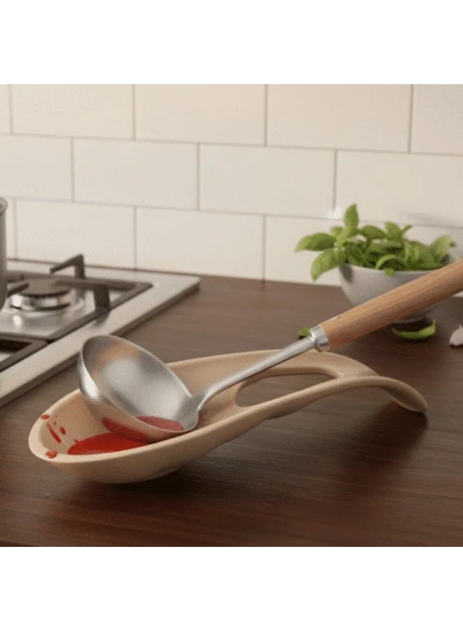 Ladle Rest Spoon Holder for Stove Top and Counter, Heat‑Resistant Drip Tray for Ladles, Spoons and Cooking Utensils, Gray - Image 2
