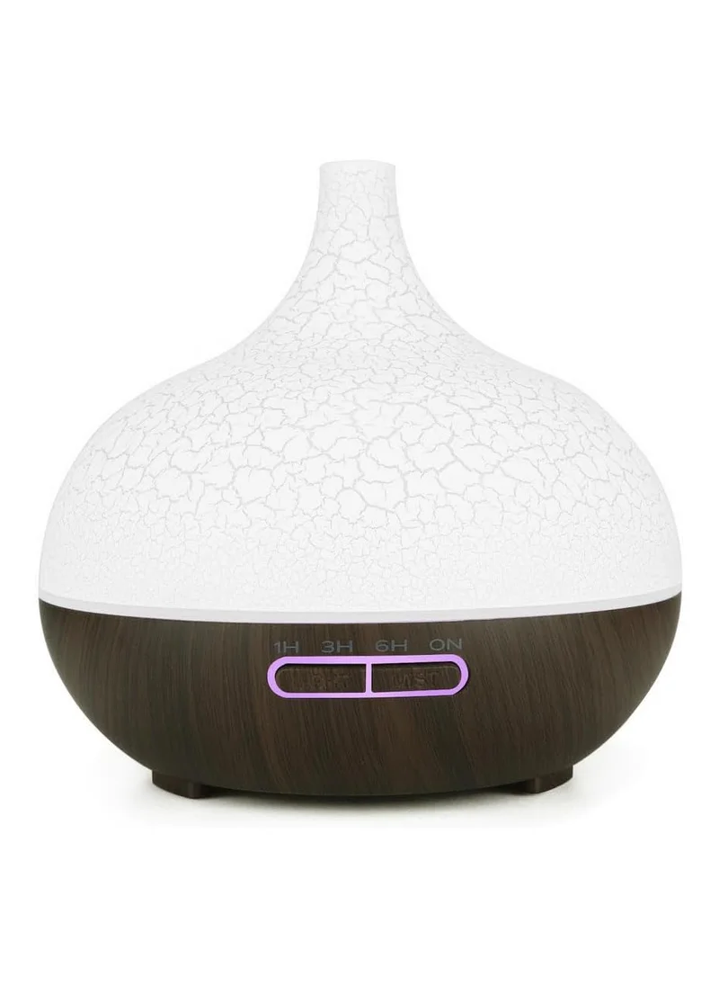 كويزين أرت Cuisine Art Essential Oil Diffuser, 550ml Oil Diffuser with 4 Timer, Aromatherapy Diffuser with Auto Shut-Off Function, Cool Mist Humidifier BPA-Free for Bedroom Home, Dark Brwon- White  Top
