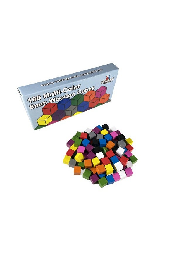 Apostrophe Games 100 Wooden Cubes, Family Accessories – Multi-Color Board Game Tokens Ideal for Sorting, Counting, Classrooms, Replacement Pieces - Image 1
