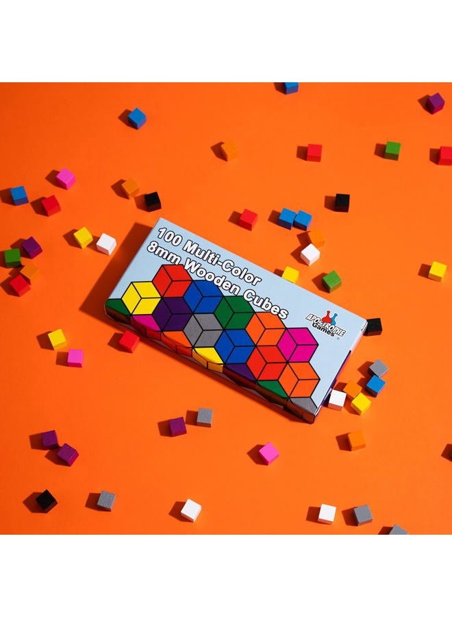 Apostrophe Games 100 Wooden Cubes, Family Accessories – Multi-Color Board Game Tokens Ideal for Sorting, Counting, Classrooms, Replacement Pieces - Image 3