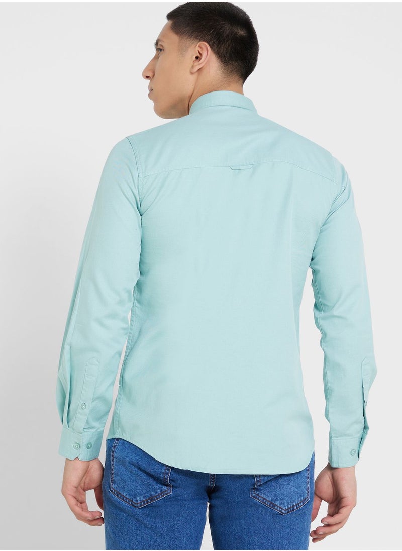 Seventy Five - Pure Cotton Casual Double Pocket Shirt - Image 1