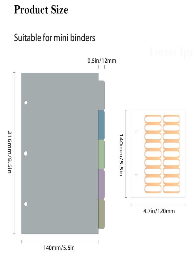 Ospelelf Binder dividers with tabs，dividers for 3 Ring Binder，5 Tab(5.5" * 8.5") - Image 4