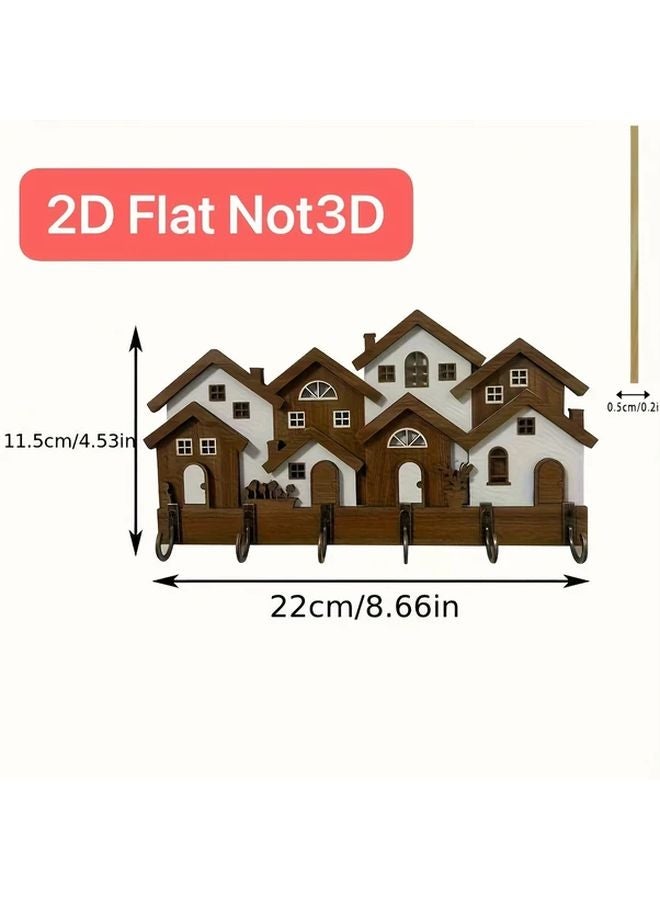 European Style Wooden Wall Mounted Key Holder Rack Modern Entryway Organizer - Image 5