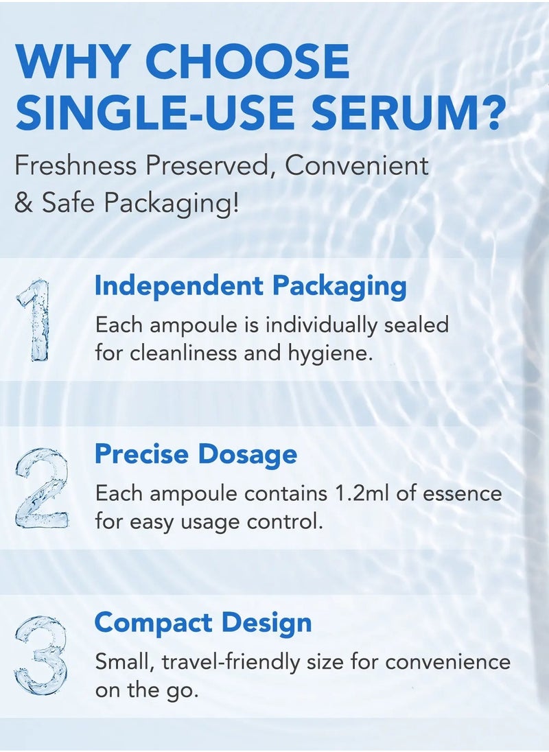 Yecuce 30Pcs Hyaluronic Acid Serum Ultra Hydrating Vials for Face Anti Aging Glow Facial Serum Single Use Hyaluronic Acid Tubes Intensive Hydration Skin Tightening and Smoother face Serum  - Image 3