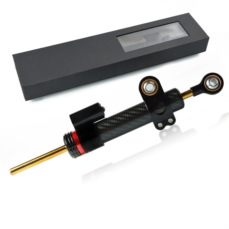 Motorcycle Steering Damper CNC Aluminum Alloy Adjustable Safety Control Orange Gray - Image 3