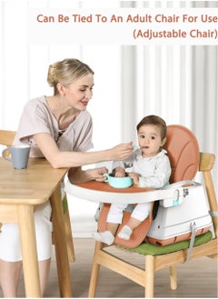 Arabest Portable Baby High Chair With Dining Tray, Adjustable Height, Brown  - Image 5