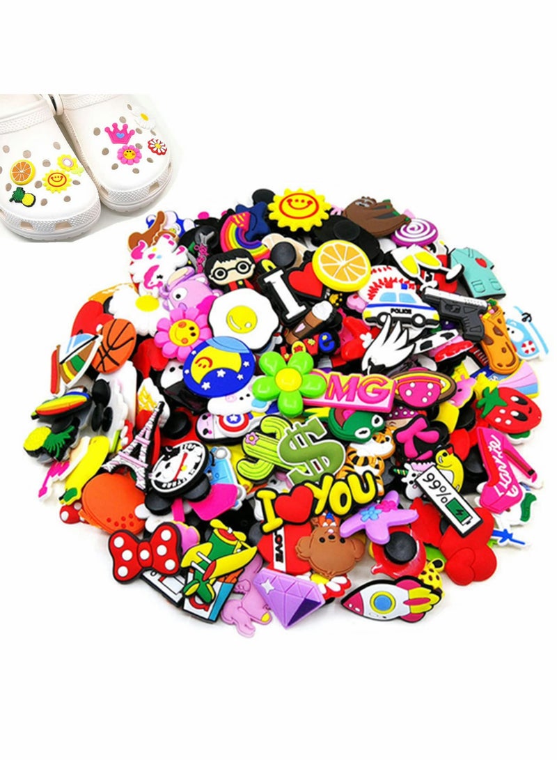 KASTWAVE Shoe Decoration Charms, 100 Pcs Mix Unique Styles, Random lovely Cartoon Style Clogs and Bracelet Decoration Accessories, Perfect Gift for Boys Girls Women - Image 1