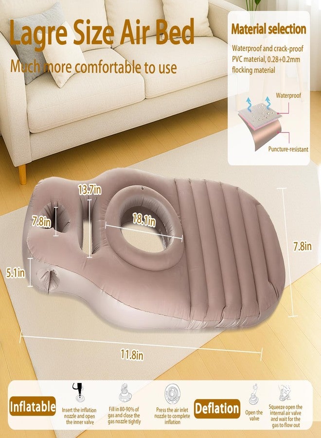 SEARART Inflatable Pregnancy Pillow for Sleeping: Full-Body Maternity Pillow with Delly/Head Holes for Pregnant Women - Comfort for Stomach & Side Sleepers (Khaki) - Image 5