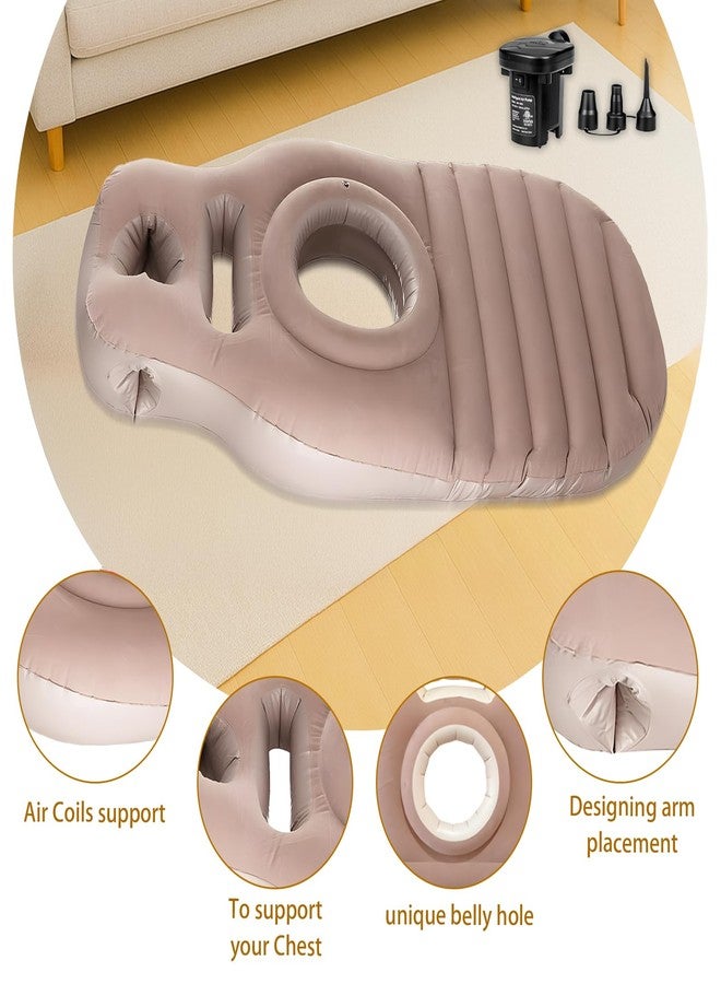 SEARART Inflatable Pregnancy Pillow for Sleeping: Full-Body Maternity Pillow with Delly/Head Holes for Pregnant Women - Comfort for Stomach & Side Sleepers (Khaki) - Image 4