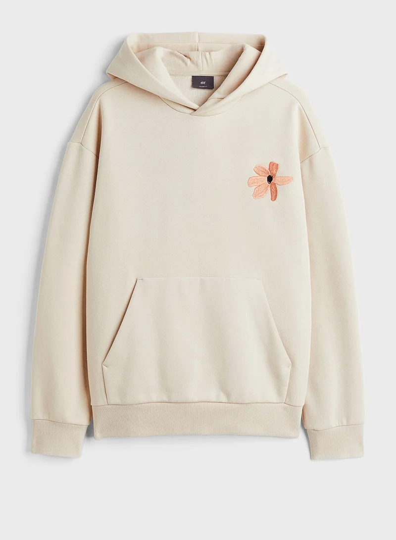 H&M Embroidered Regular Fit Hoodie