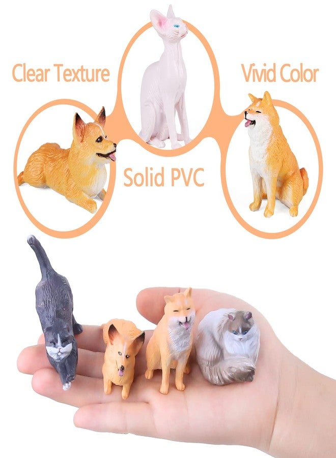 SIENON 12PCS Dog and Cat Figurines Realistic Plastic Pet Puppy Kitten Animal Figures Educational Toys for Kids Toddles Cake Topper Birthday Christmas Party Diorama School Project - Image 4