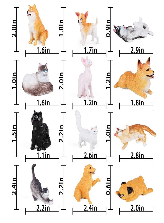 SIENON 12PCS Dog and Cat Figurines Realistic Plastic Pet Puppy Kitten Animal Figures Educational Toys for Kids Toddles Cake Topper Birthday Christmas Party Diorama School Project - Image 3