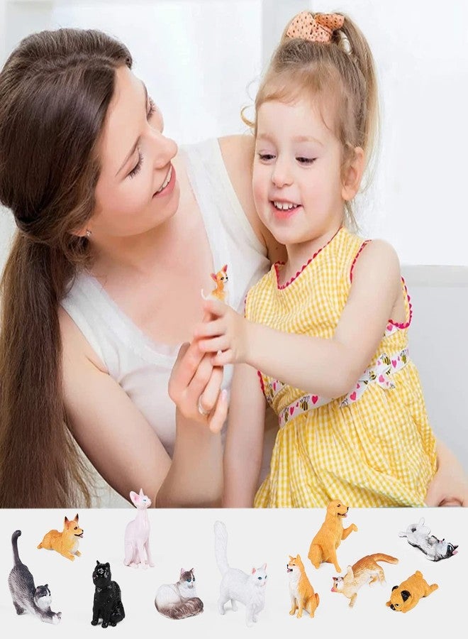 SIENON 12PCS Dog and Cat Figurines Realistic Plastic Pet Puppy Kitten Animal Figures Educational Toys for Kids Toddles Cake Topper Birthday Christmas Party Diorama School Project - Image 5