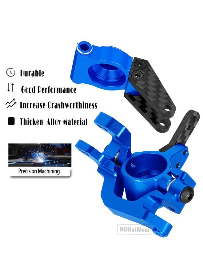 RCHuiWow RC Alloy Suspension Arms & Caster Blocks C-Hub & Rear Stub Axle Carriers & Steering Blocks Upgrades Part for 1/10 Granite 3S BLX & Mega 550,Senton 3S BLX & Mega 550,Vorteks 3S BLX,Navy Blue - Image 3