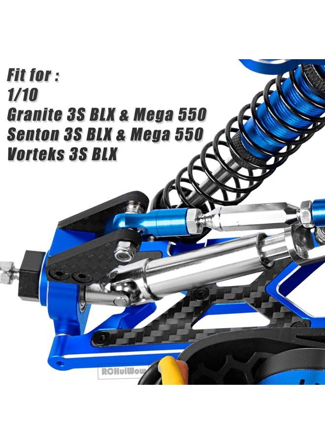 RCHuiWow RC Alloy Suspension Arms & Caster Blocks C-Hub & Rear Stub Axle Carriers & Steering Blocks Upgrades Part for 1/10 Granite 3S BLX & Mega 550,Senton 3S BLX & Mega 550,Vorteks 3S BLX,Navy Blue - Image 2