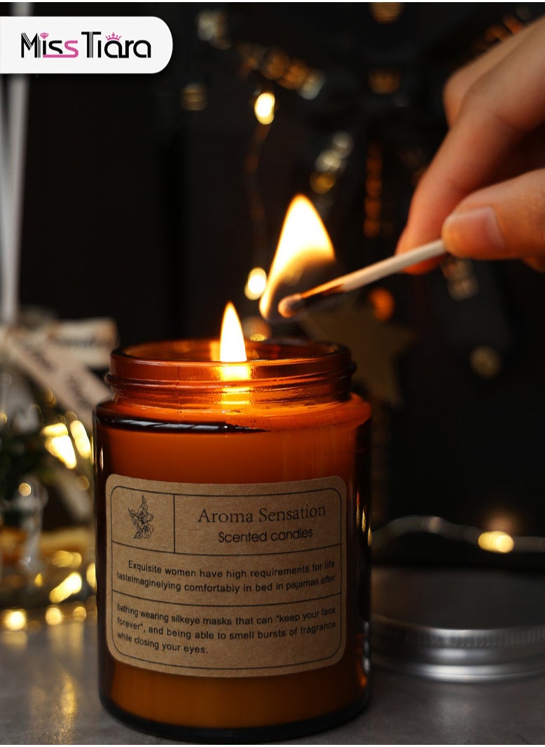 مس تيارا مجموعة من 7 هدايا شموع معطرة، صندوق هدايا، شموع الصويا، مجموعة شموع معطرة، هدية عيد ميلاد، زفاف، تذكار للحفلات، الحمام  - Image 3