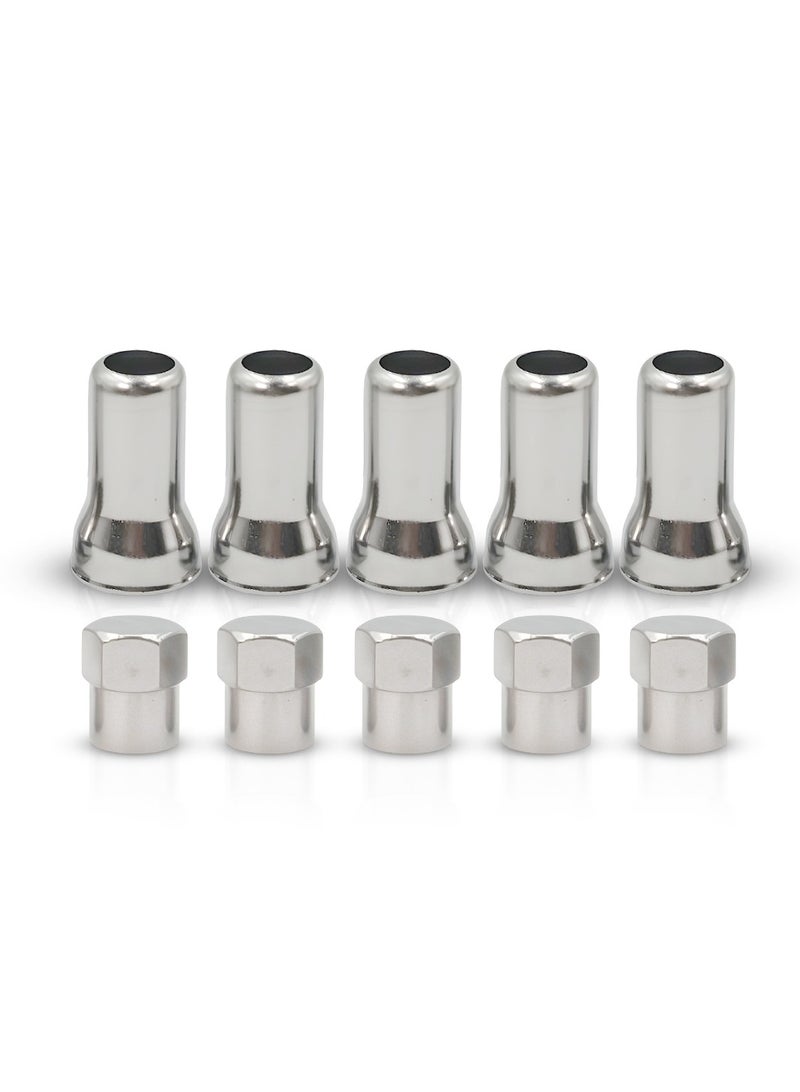 3XR Royal Tools Hi-Tech Tire Valve Stem Cover Set, Aluminum Alloy Weather-Proof Dust Caps for Car, Motorcycle, Bicycle, Electric Scooter, Anti-Leak, Anti-Theft, Corrosion-Resistant, 10 Pcs 47337 - Image 1