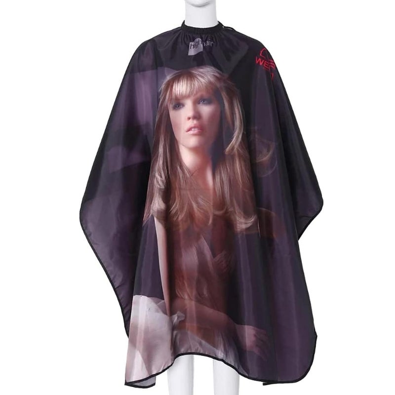 Maple MAPLE Waterproof Professional Salon Cape Nylon Premium Printed Hair Cutting Cape Sheet Heavy Quality Barber Hairdressing Cape Hair Cutting Cloth Salon Accessories for Men Women Kids Black - Image 1