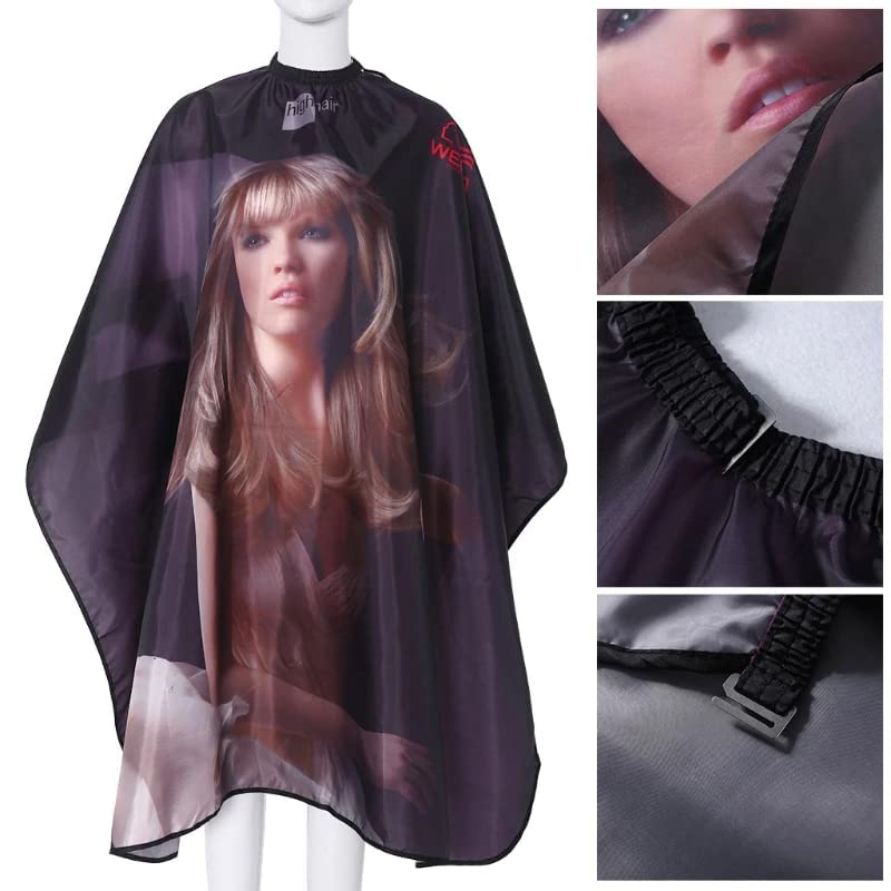 Maple MAPLE Waterproof Professional Salon Cape Nylon Premium Printed Hair Cutting Cape Sheet Heavy Quality Barber Hairdressing Cape Hair Cutting Cloth Salon Accessories for Men Women Kids Black - Image 3