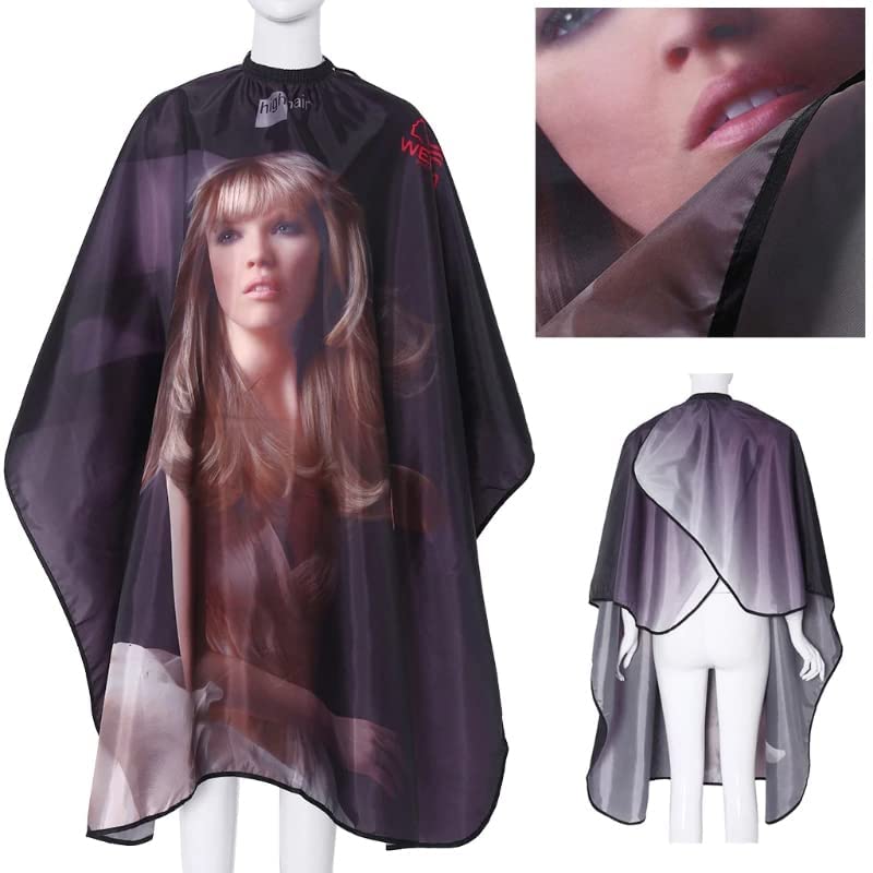 Maple MAPLE Waterproof Professional Salon Cape Nylon Premium Printed Hair Cutting Cape Sheet Heavy Quality Barber Hairdressing Cape Hair Cutting Cloth Salon Accessories for Men Women Kids Black - Image 5