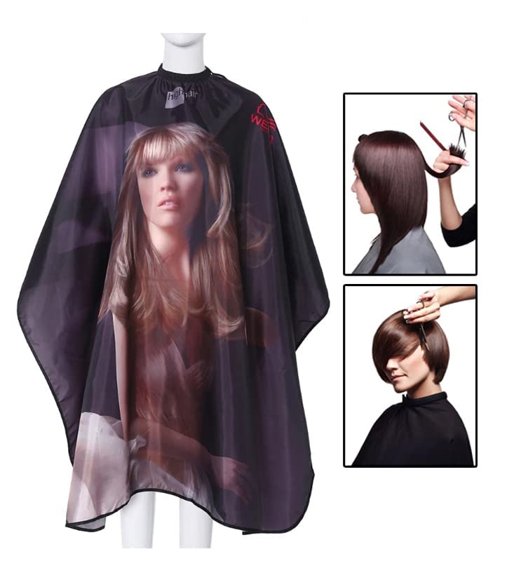 Maple MAPLE Waterproof Professional Salon Cape Nylon Premium Printed Hair Cutting Cape Sheet Heavy Quality Barber Hairdressing Cape Hair Cutting Cloth Salon Accessories for Men Women Kids Black - Image 4