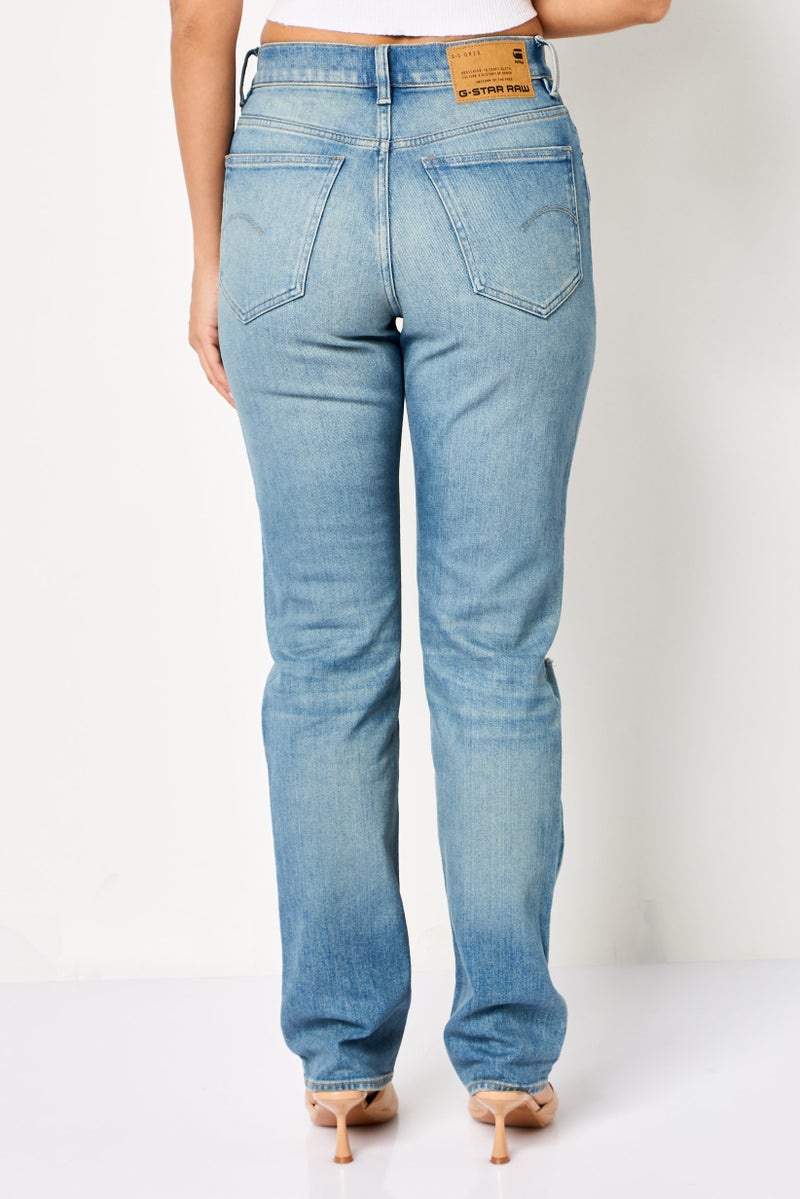G-Star RAW Women Straight Fit Distressed Stretchable Denim, Blue - Image 4
