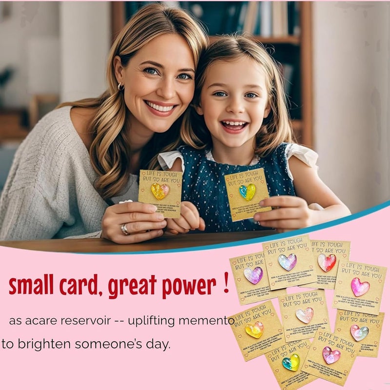 18 Sets Mini Pocket Hug Tokens with Heart Shape Stones & Motivational Quote Cards, Small Envelopes for Encouragement, Inspirational Bulk Gifts for Friends, Family, Colleagues - Image 2