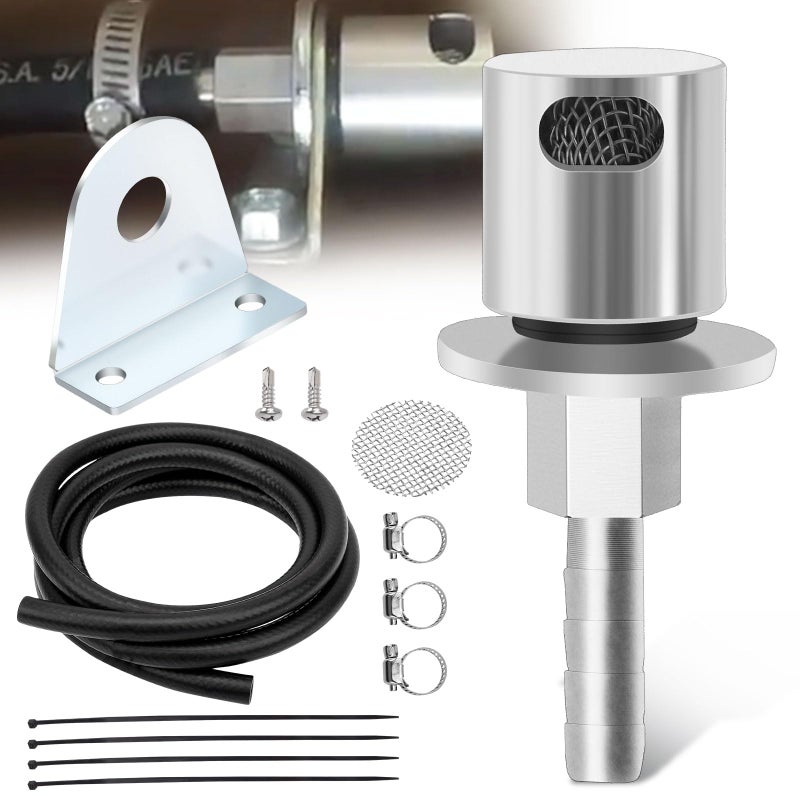 Braveboy Remote Mount Vent Valve for Fuel Tanks wMounting Valve Brackets 516 Barb Size Tank Vent Line Replacement Part Detachable Easy Installation - Image 3