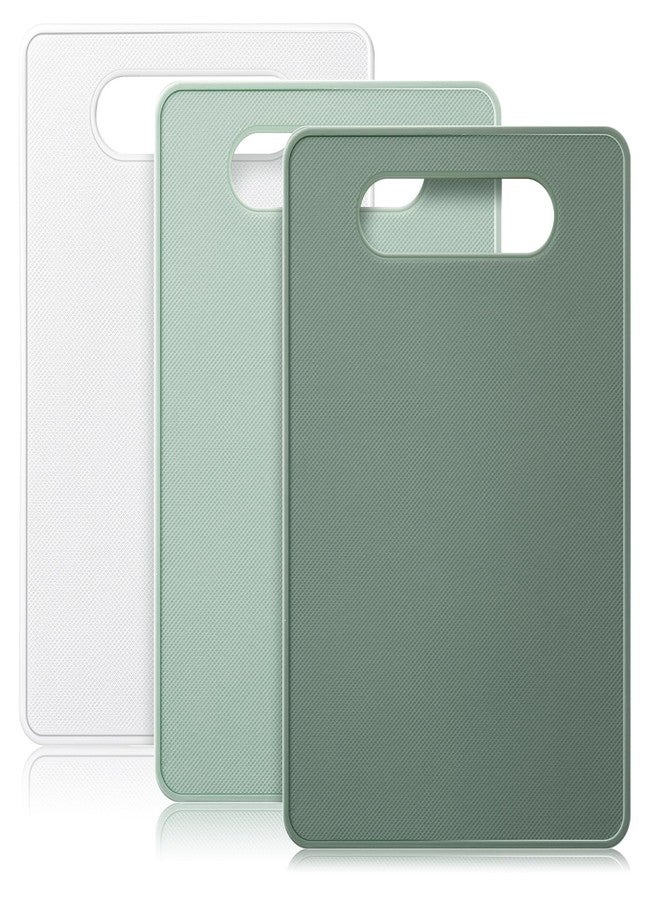 Ziliny 3 Pcs Flexible Small Cutting Boards for Small Kitchen, Thin Plastic Cutting Board Set with Easy Grip Handle, Space Saving Colorful Boards for Apartment, Rv, Meat, Vegetables - Image 1