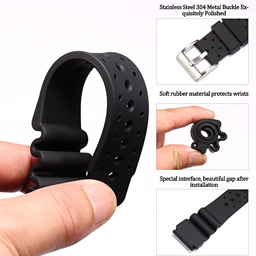 MCXGL 24mm Silicone Watch Band Compatible with Citizen Hyper Aqualand Duplex Promaster Men's Dive Strap Sport Waterproof Wristband - Image 5