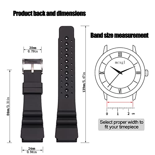 MCXGL 24mm Silicone Watch Band Compatible with Citizen Hyper Aqualand Duplex Promaster Men's Dive Strap Sport Waterproof Wristband - Image 2