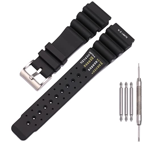 MCXGL 24mm Silicone Watch Band Compatible with Citizen Hyper Aqualand Duplex Promaster Men's Dive Strap Sport Waterproof Wristband - Image 1