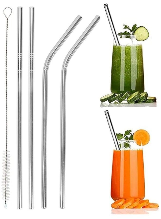 Reusable Stainless Steel Straws for Drinking Juice Smoothies or Water from Bottle  - Image 1