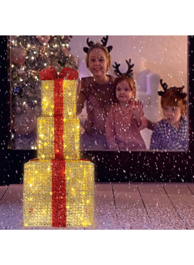 Lighted Gift Boxes Set of 3 - Image 2