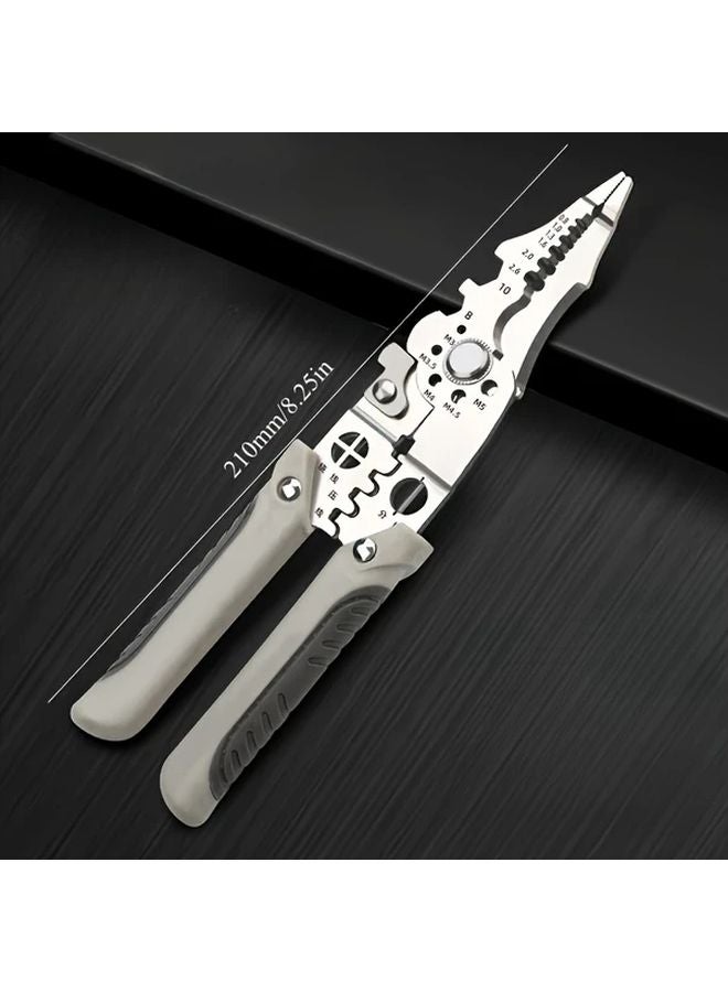 Grey 1 قطعة كماشة قطع الأسلاك الصناعية المحترفة وأداة العزل والكبس - Image 4