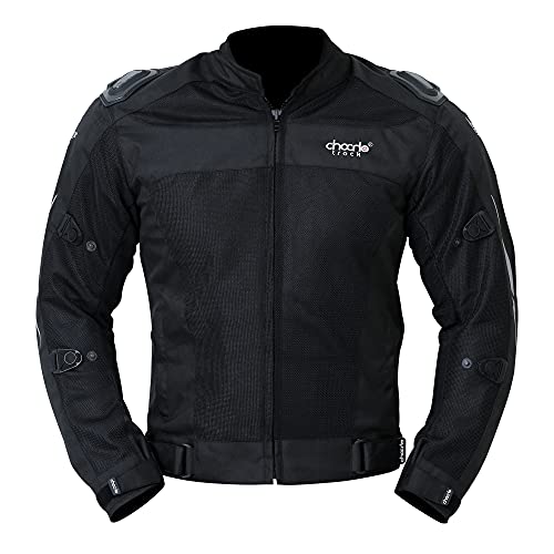 ChoCho Track Chocho Mesh Motorcycle Jacket for Men Summer Motorbike Riding Jacket with Armor Racing Protection Jacket (Medium, Black) - Image 1