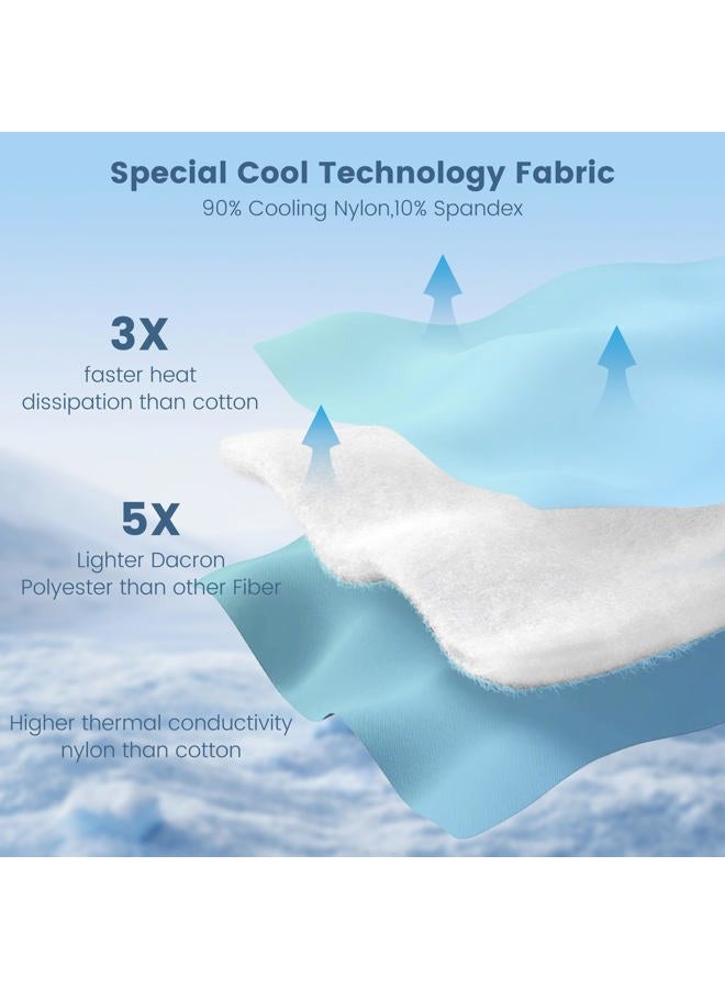 Snowman Cooling Comforter King Size Double-Sided, Soft Cooling Blanket for Hot Sleepers, Cold Touch Fabric Summer Quilt, Lightweight Q-Max>0.4 Silk Smooth (Green/Butter, 106"x90") - Image 5