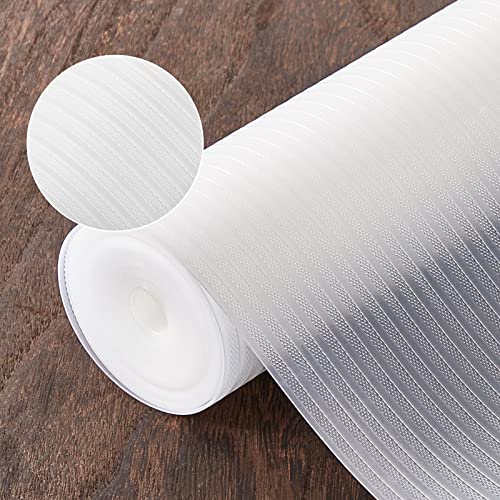 Mcrbeay 17.5 Inches x 20 Ft Refrigerator Liners Shelf Liner, Fridge Liners Non Slip Washable, Drawer Liners Non Adhesive Waterproof, Durable Fridge Mats for Glass Shelves, Cupboard, Pantry, Clear - Image 1