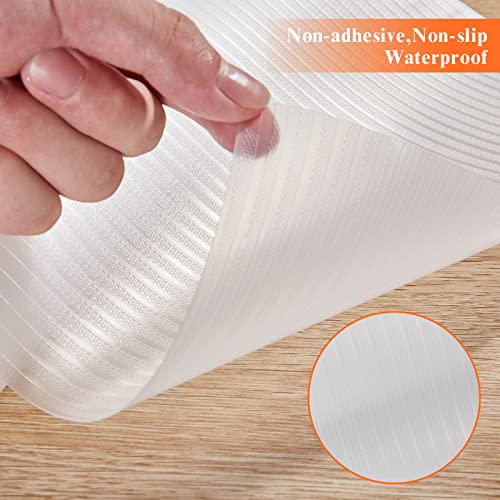 Mcrbeay 17.5 Inches x 20 Ft Refrigerator Liners Shelf Liner, Fridge Liners Non Slip Washable, Drawer Liners Non Adhesive Waterproof, Durable Fridge Mats for Glass Shelves, Cupboard, Pantry, Clear - Image 3