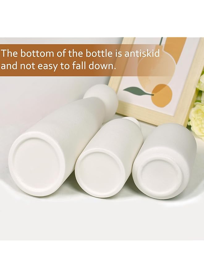 إيروريكس مجموعة مزهريات سيراميك مكونة من 3 مزهريات زهور صغيرة للديكور المنزلي الريفي الحديث، مزهرية ديكور للمنزل الحديث لعشب البامباس والزهور المجففة، فكرة رف للطاولة ورف الكتب وديكور المدخل باللون الأبيض - Image 4