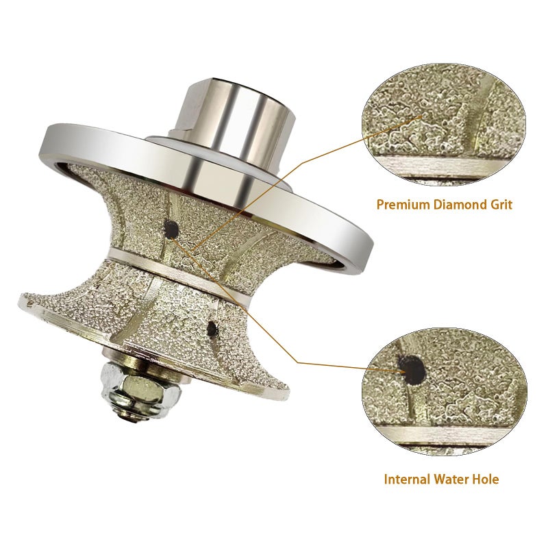 VANEPIC V30 Diamond Full Bullnose Profile Wheel Diamond Hand Profiler Router Bit Wheel Vacuum Brazed with 5/8-11 Thread for Grinder Polisher Granite Marble Concrete and Countertop Edge Shaping - Image 3