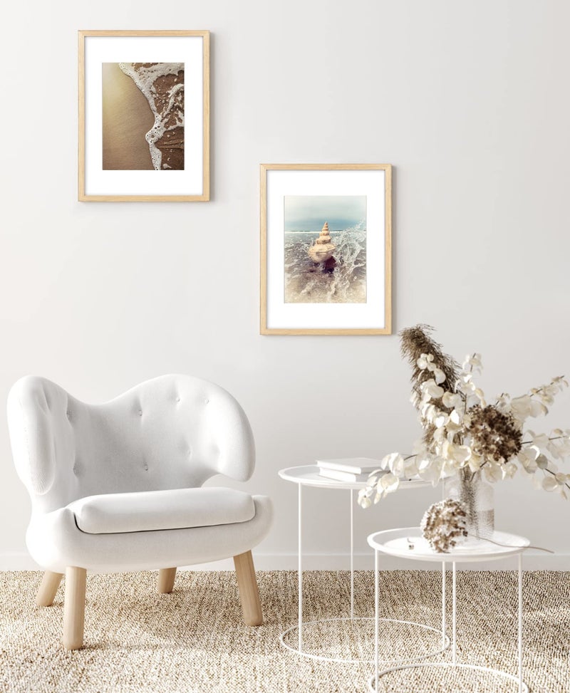 Yaetm 11x14 Wood Picture Frame with Mat for 8x10 Set of 4, Natural Solid Oak Wood 11x14 Frame with Tempered Glass for Horizontal and Vertical Wall Mounting (4 pack, Oak) - Image 5