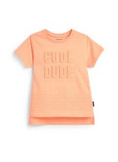 PRIMARK Primark Younger Boy Orange Cool Dude Embossed T-Shirt  - Image 3