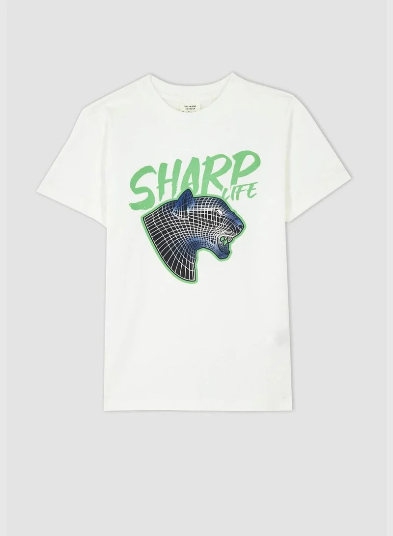 DeFacto Regular Fit Short Sleeve Tiger Print T-Shirt