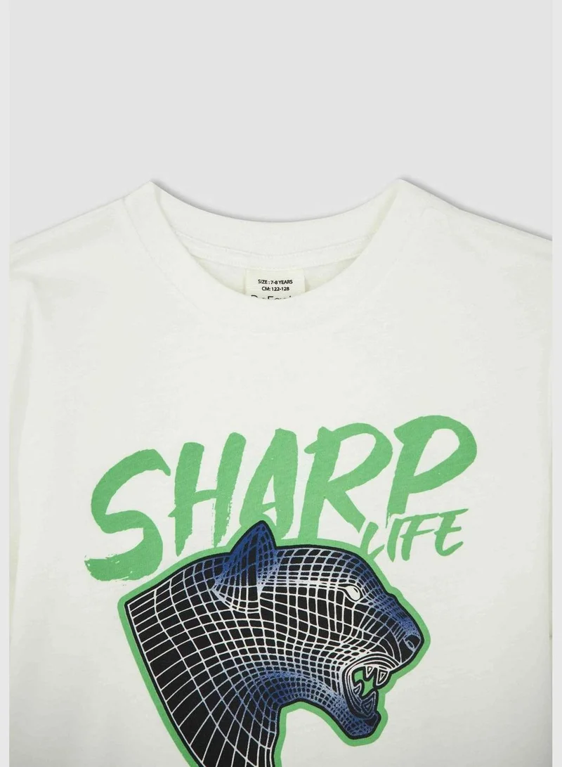 DeFacto Regular Fit Short Sleeve Tiger Print T-Shirt