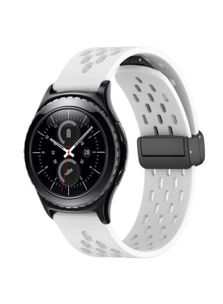 Replacement Strap For Samsung Gear S2 Classic 20mm Folding Magnetic Clasp Silicone Watch Band White - pzsku/ZEC61377D254301D39296Z/45/_/1714870420/b6d5d92c-f546-4721-bb2b-6c632ecc0245